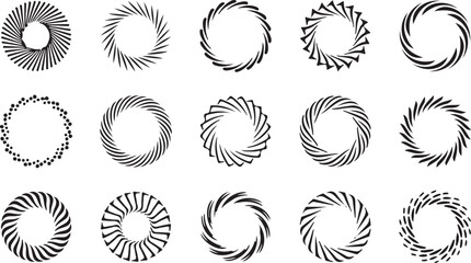 Black Circular Frame Set &ndash; Circle, Abstract, Ornament, Design, Border, Symbol, Shape, Round, Graphic, Isolated, Pattern, Badge, Emblem, Decorative, Vector, Circular, Element, Illustration