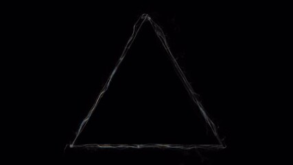 Mysterious Wisps of Ethereal Smoke Forming a Geometric Triangle in Hypnotic Animation