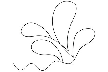 Continuous one line drawing of water drop outline illustration for eco and purity concept
