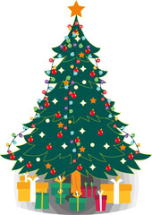 Isolated a kinds of deferent christmas tree vector art silhouette with white background.