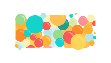 Colorful spheres of varying sizes and hues arranged in a playful and vibrant composition style design