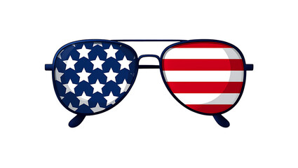 Usa flag pattern Sunglass isolated on transparent background