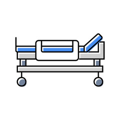 hospital bed availability color icon vector illustration