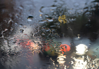 Rain on a car windscreen