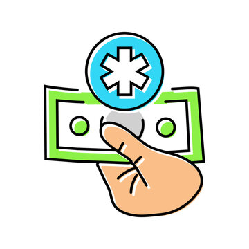 out of pocket medical expenses color icon vector illustration
