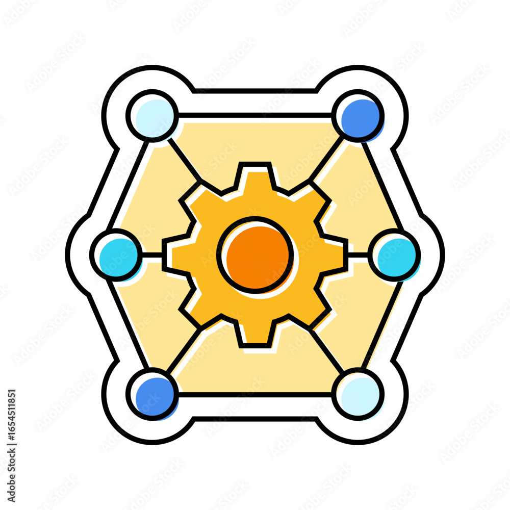 Aufkleber multi functionality color icon vector illustration