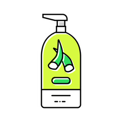 liquid soap aloe vera label color icon vector illustration