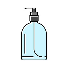transparent soap bottle design color icon vector illustration