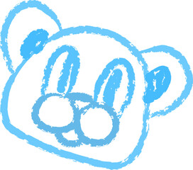 Naklejka premium Crayon Bear Head