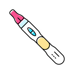 positive pregnancy test color icon vector illustration