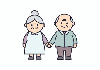 Fototapeta premium Cute elderly couple holding hands with love and care symbolizing family connections and long lasting relationships
