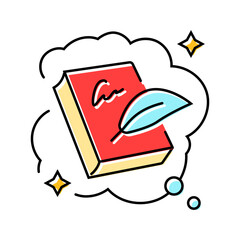publishing book dream color icon vector illustration