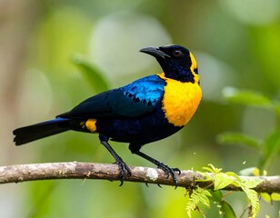 Vibrant bird perched on a branch