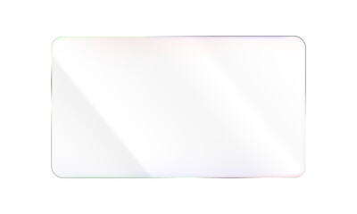 Glass Rectangle Panel, Isolated Element Transparent Background. Liquid Glass Shape Overlay