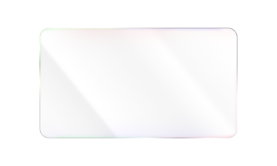 Glass Rectangle Panel, Isolated Element Transparent Background. Liquid Glass Shape Overlay