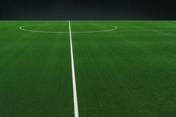 textured soccer game field with isolated, free copy space background - center, midfield
