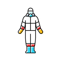 farm worker protective gear color icon vector illustration