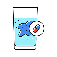 antibiotics drinking water color icon vector illustration