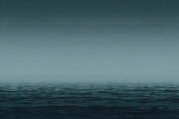 Misty, dark ocean landscape