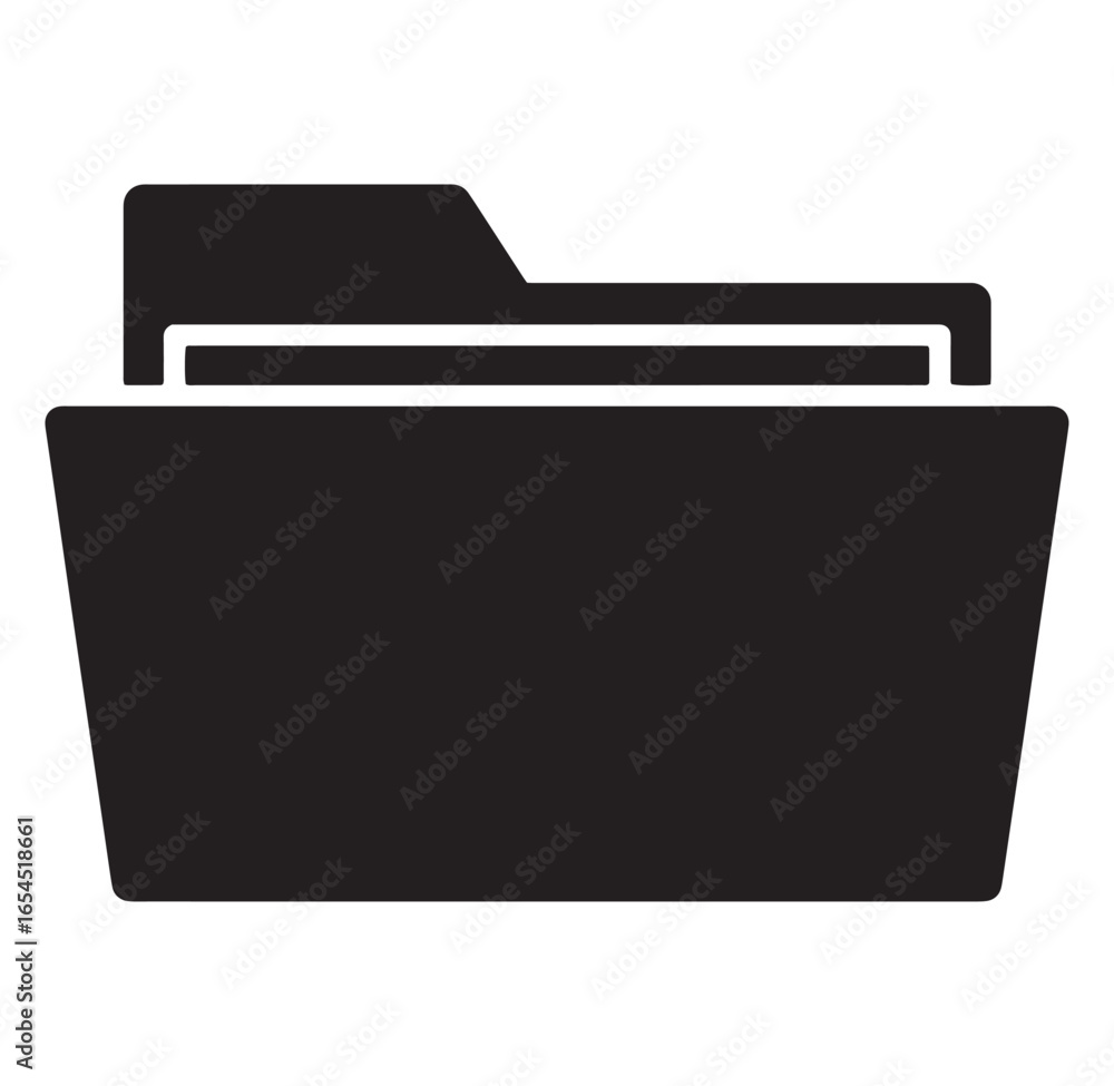 Poster simple black folder icon for documents files and digital data storage purposes