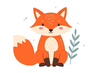 Obraz premium Cute cartoon fox illustration
