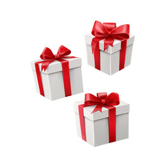 Obraz premium Christmas Gift box on Transparent Background