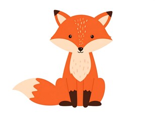 Obraz premium Cute cartoon fox sitting (1)