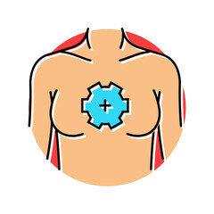 breast development adolescence puberty color icon vector illustration