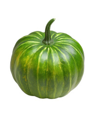 Green halloween pumpkin isolated on transparent background