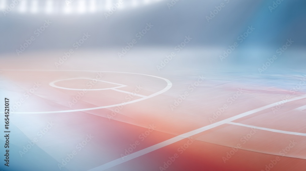 Poster smooth, abstract background featuring basketball court with subtle lines and gradient of colors. atm