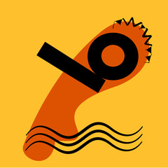 Abstract Geometric Graphic Design on Orange