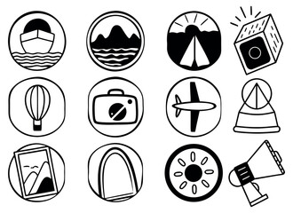 travel icons set