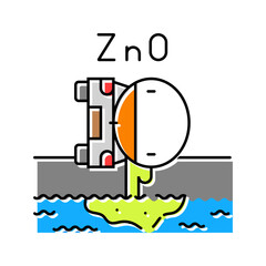 overturned truck leaking zinc oxide local stream color icon vector illustration