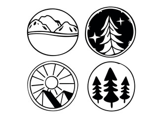set of vector icons of nature