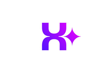 Letter X with sparkle logo icon design template elements