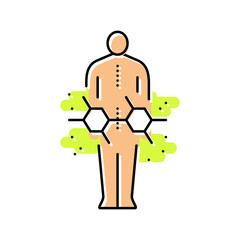 human nervous system showing pcb damage zones color icon vector illustration
