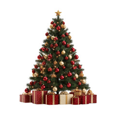 Obraz premium Christmas tree on transparent background, PNG