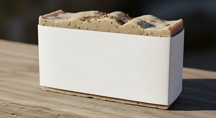 Artisan soap bar with blank label, perfect for branding, product mockups, and promoting natural skincare products
