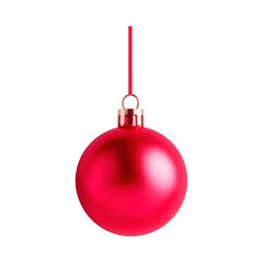 Detailed red holiday ball isolated white