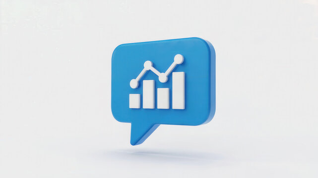 Dynamic infographic speech bubble visualizing growing financial success and data analysis trends for business communication