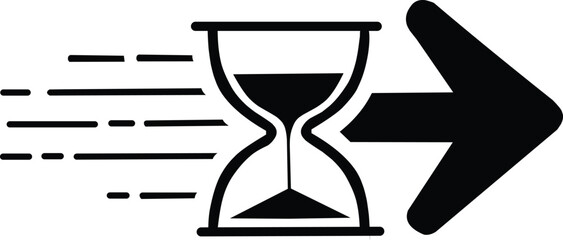Fototapeta premium Hourglass icons represent the passage of time, the concept of time running out, or a period of waiting.