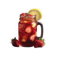 Refreshing Strawberry Lemonade Iced Tea in Mason Jar
