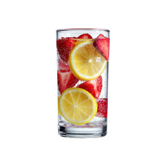 Refreshing Strawberry and Lemon Infused Sparkling Water in Glass