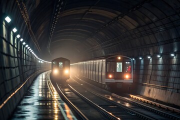 subway train in motion