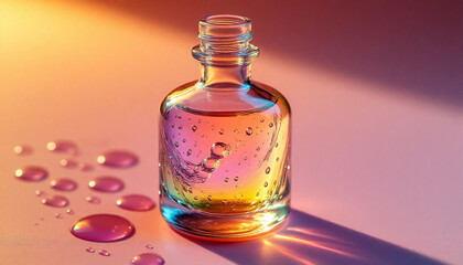 Skincare Essential in Glass Container - Clean Orange Aesthetic