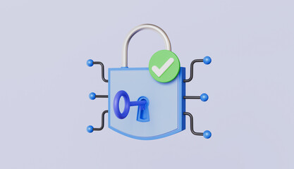 Obraz premium Locker data protection, Cyber security, Encryption, Cyber Security and cloud data under protection