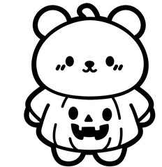 cute bear spooky - layered cut file - spooky clip art