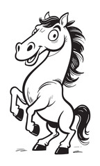 Vector illustration of a horse rearing up with raised hooves