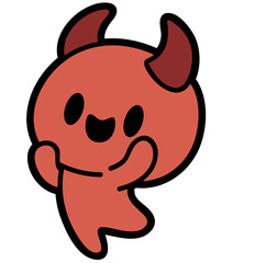 cute devil - layered cut file - halloween spooky clip art
