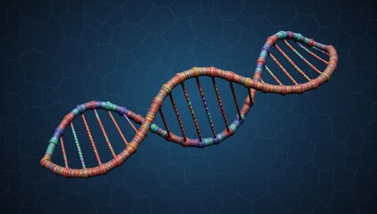 3D illustration of DNA molecules on a chemistry background